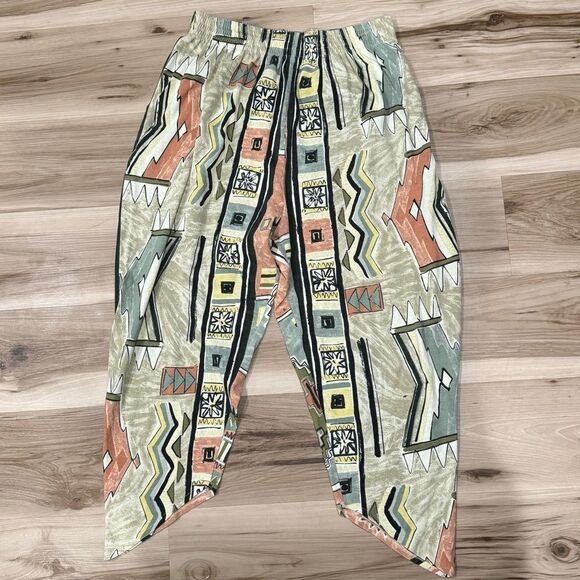 Vintage Tantalize African Print Cropped Wide Leg Pants Women’s Medium - Picture 1 of 2